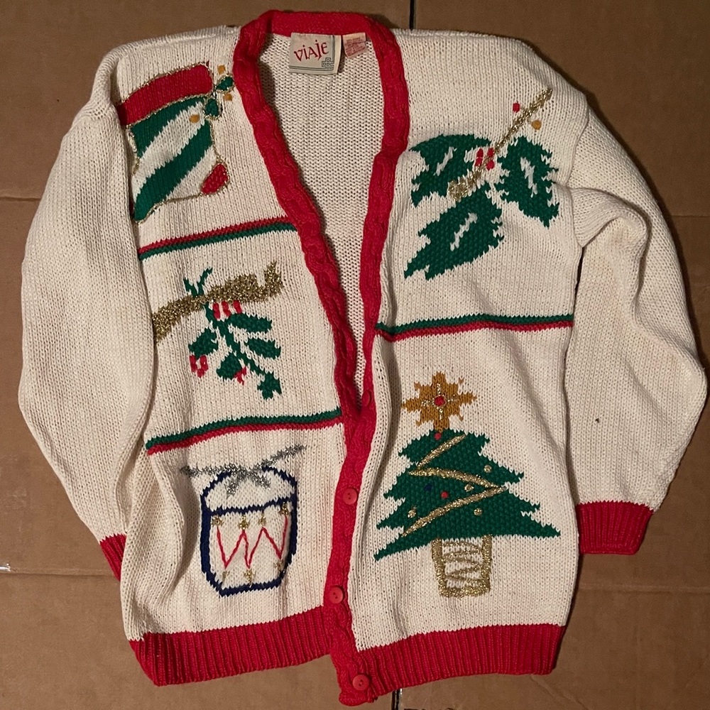 Viaje vintage Christmas Sweater Cardigan